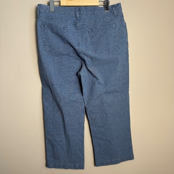 FDJ French Dressing Jeanswear Women's Chino Micro Check Pants Blue 14 Cropped - Picture 5 of 12